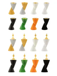 Detailed view showcasing various color options and golden lids of the Arabian resin incense burners.