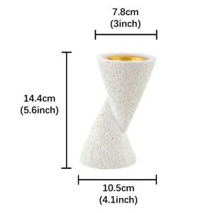 Modern dual-cone resin incense burner with dimensions, elegant home decor art piece.