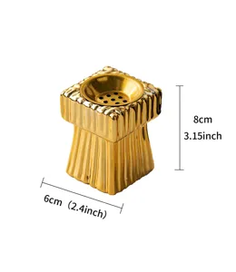 Quemador de incienso de cerámica cuadrado de lujo nórdico, difusor dorado 8x6cm