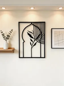 Modern metal wall art detail showing exquisite black iron craftsmanship for home wall decor.
