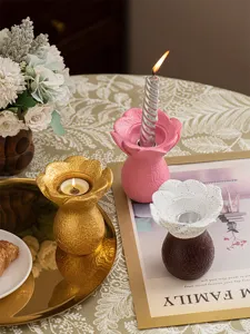Resin flower candle holder minimalist art aromatherapy candle holder home desktop decor crafts detail