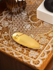 Gold willow leaf shape incense burner desktop mini creative metal incense holder with ball