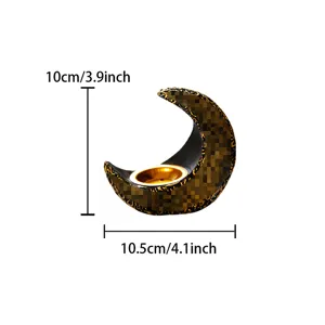 Arabic crescent resin incense burner black gold aromatherapy holder home decor craft item