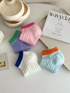 Summer contrast color mesh short socks sweet hollow out breathable casual girl ankle socks