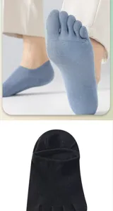 Mens breathable mesh five toe socks spring summer anti slip low cut casual ankle socks