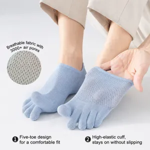 Men summer five toe socks thin mesh breathable anti slip short socks casual daily wear