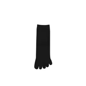 Women black five toe socks summer thin breathable mid tube split toe socks daily casual wear