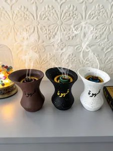 Harz Sanduhr-Räucherstäbchenhalter mit arabischer Kalligraphie, orientalische Heimdeko.