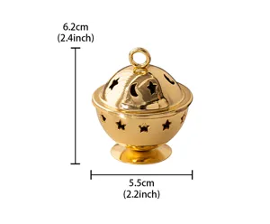Gold Mini Metal Censer Arabic Incense Burner Hollow Star Moon Desktop Home Decor