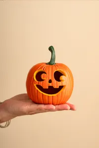 Resin Halloween pumpkin ornament carved face table decor spooky holiday gift accessory item display