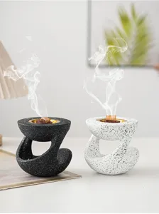 Bruciatore di incenso in resina dal design sospeso moderno, elegante stufa aromaterapica da scrivania.