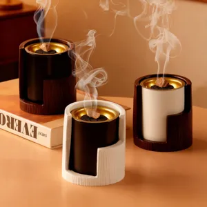 Modern Arabic Style Resin Incense Burner Cylinder Bark Texture Aromatherapy Burner Home Desktop Decorative Ornament