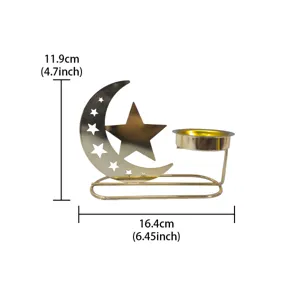 Gold metal hollow star moon incense burner holder table centerpiece home decor 16.4cm
