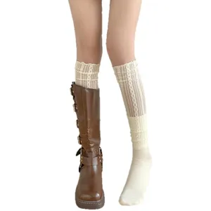 Summer thin ballet lace leg warmers breathable mesh hollow out white slouch socks main