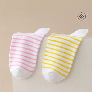 Comfortable women spring summer breathable striped cotton maternity socks daily wear