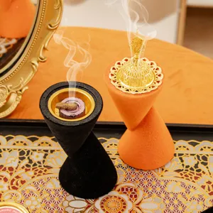 Double cone resin incense burner Arabic aromatherapy stove craft decorative ornament for home use