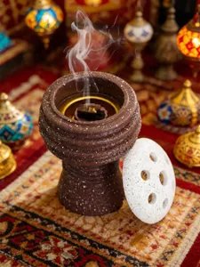 Bruciaincenso arabo in ceramica alto piede diffusore di aroma decorazione festa casa