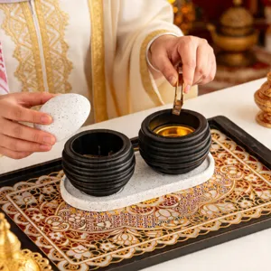 Set bruciatore di incenso in stile arabo del Medio Oriente decorazione casa aromaterapia vassoio