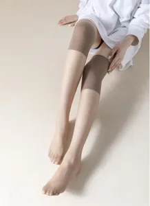 Sheer knee high stockings for women, summer thin anti snag breathable knee warmers detail.