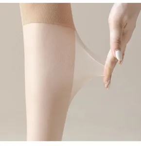 Summer thin over-the-knee stockings detail shot showing high elasticity and stretchable fabric.