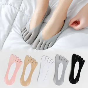 Women five toe liner socks summer thin anti slip shallow mouth split toe invisible socks