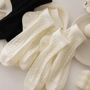 Summer thin breathable mesh women socks sweet lace trim short cute casual socks