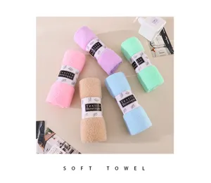 Ensemble de serviettes en polaire corail douce avec emballage élégant, très absorbant multicolore.