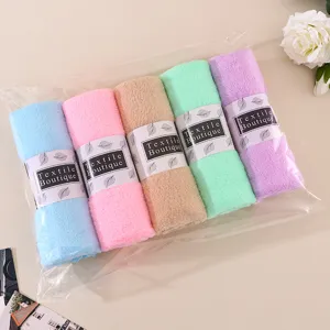 Kleurrijke koraalvlies handdoekset zachte absorberende gezichtshanddoeken band