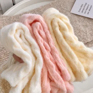 Femmes peluche epaisses chaudes chaussettes triquees hiver confortables molleton corail chaussettes