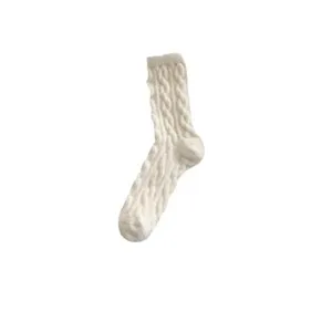 Chaussettes epaisses en peluche torsadee pour femmes, chaussettes douillettes d'hiver