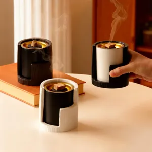 Modern Middle Eastern incense burner home desktop decorative ornament wood texture