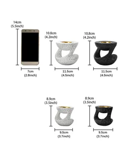 Bruciatore di incenso in resina dal design sospeso moderno, disponibile in due taglie.