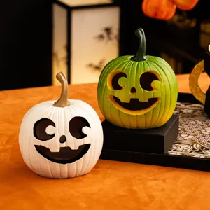 Halloween pumpkin resin ornament creative desktop home decor harvest festival display 4pcs