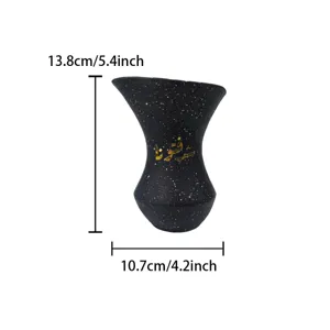 Schwarzer Harz Raeuchergefaess mit arabischer Kalligraphie fuer Innendekoration 13.8cm