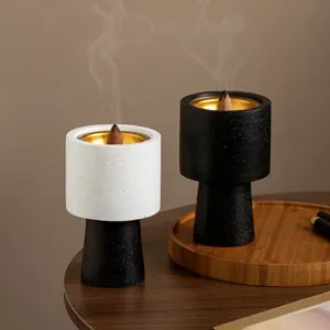 Modern Minimalist Cement Incense Burner Handheld Aromatherapy Censer Arabic Festival Home Decor Fragrance Diffuser