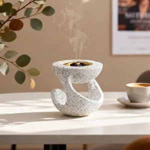 Bruciatore di incenso in resina creativa moderna, decorazione per la casa per aromaterapia.