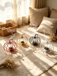 Metall Kuerbis Raeuchergefaess moderne minimalistische Aromatherapie Tischdeko Deko