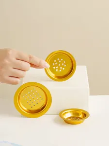 Gold metal incense burner gasket hollow hardware censer accessories detail display image