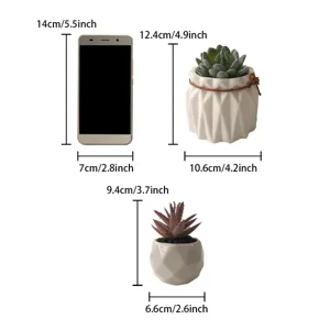 Plante succulente artificielle pot en céramique décoration de bureau détail de taille
