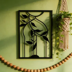 Modern Minimalist Iron Art Wall Hanging Botanical Leaf Abstract Metal Wall Decor Art Painting For Home Living Room Office Decoration