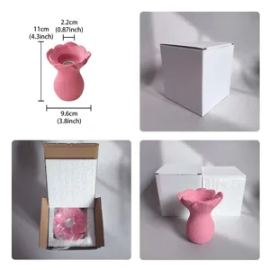 Pink resin flower candle holder minimalist art aromatherapy candle holder home decor