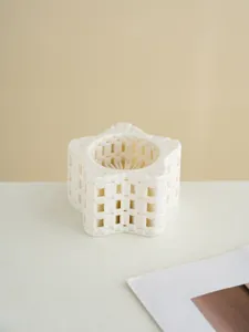 Minimalistischer 3D gedruckter Stern Kerzenhalter, hohle geometrische Deko Skulptur für Tisch.