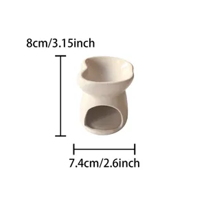 Portacandele profumato a cuore in ceramica dettaglio dimensioni finitura bianca casa