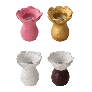 Resin flower candle holder aroma diffuser desktop ornament home decor craft multi-color set