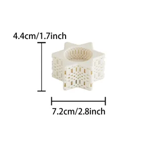 Weißer Keramik Stern Kerzenhalter 3D gedruckt minimalistisch Tisch Hochzeit Deko 7.2cm