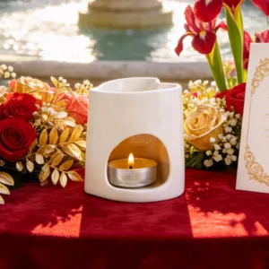 Portacandele per aromaterapia in ceramica a forma di cuore romantico arredamento per matrimoni