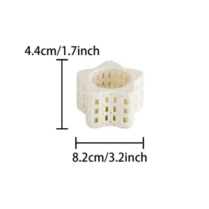 3D gedruckter weißer Stern Kerzenhalter minimalistische hohle geometrische Skulptur