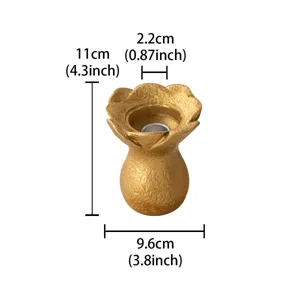 Resin flower candle holder artistic scented candle stand golden desktop home decor craft