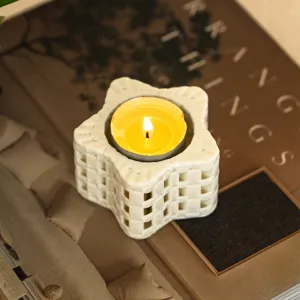 Minimalistischer Keramik Hohl Kerzenhalter 3D Gedruckter Teelichthalter Skulptur Für Zuhause Tisch Hochzeit