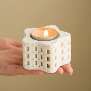 Minimalistischer 3D gedruckter Stern Kerzenhalter mit Teelicht für Tischdeko und Hochzeit